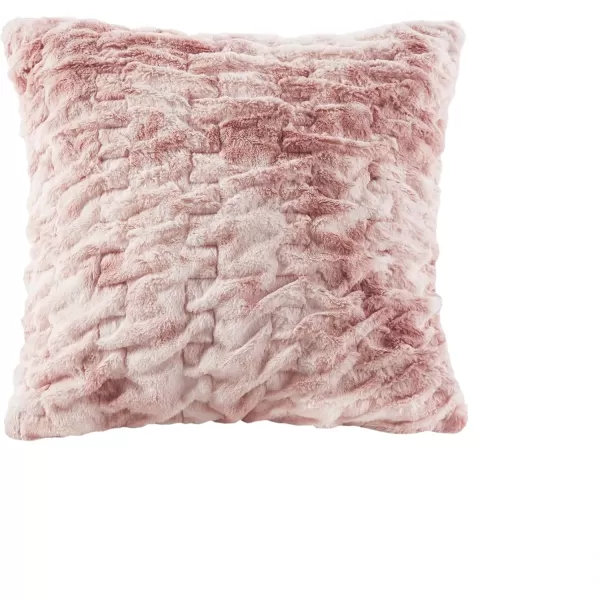 Comfort Spaces Luxurious ampamp Fuzzy Soft Ruched Faux Fur Plush Throw Blanket Set with 2 Matching Square Pillow Covers for SofaChair Couch Living Room Home Office Teal 50quotx 60quotBlush Tie Dye