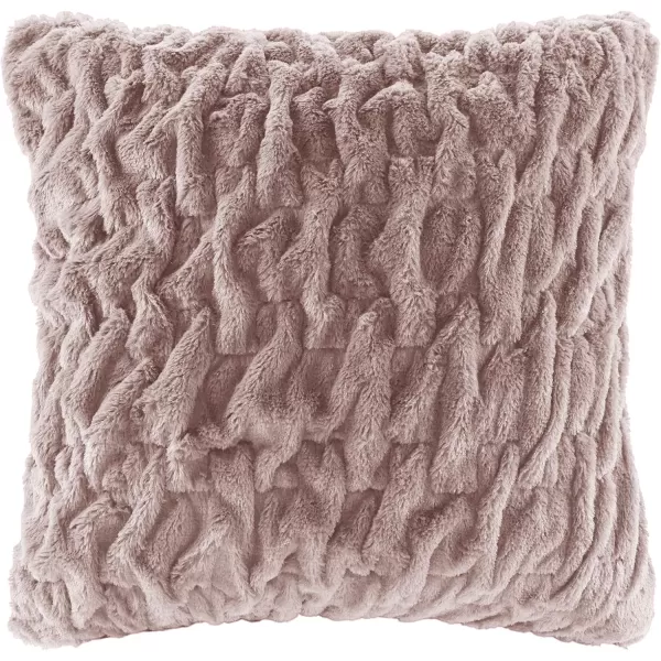 Comfort Spaces Luxurious ampamp Fuzzy Soft Ruched Faux Fur Plush Throw Blanket Set with 2 Matching Square Pillow Covers for SofaChair Couch Living Room Home Office Teal 50quotx 60quotBlush
