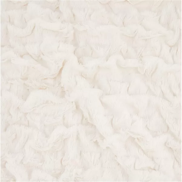 Comfort Spaces Luxurious ampamp Fuzzy Soft Ruched Faux Fur Plush Throw Blanket Set with 2 Matching Square Pillow Covers for SofaChair Couch Living Room Home Office Teal 50quotx 60quotIvory