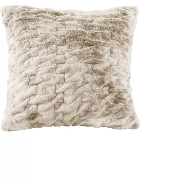Comfort Spaces Luxurious ampamp Fuzzy Soft Ruched Faux Fur Plush Throw Blanket Set with 2 Matching Square Pillow Covers for SofaChair Couch Living Room Home Office Teal 50quotx 60quotTan Tie Dye