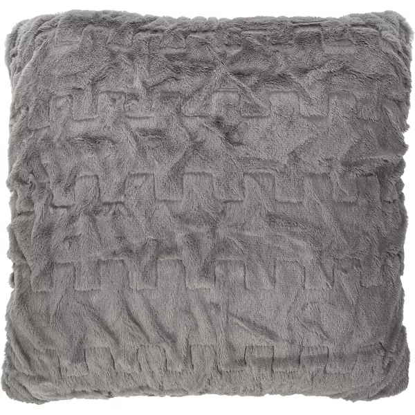 Comfort Spaces Luxurious ampamp Fuzzy Soft Ruched Faux Fur Plush Throw Blanket Set with 2 Matching Square Pillow Covers for SofaChair Couch Living Room Home Office Teal 50quotx 60quotGrey