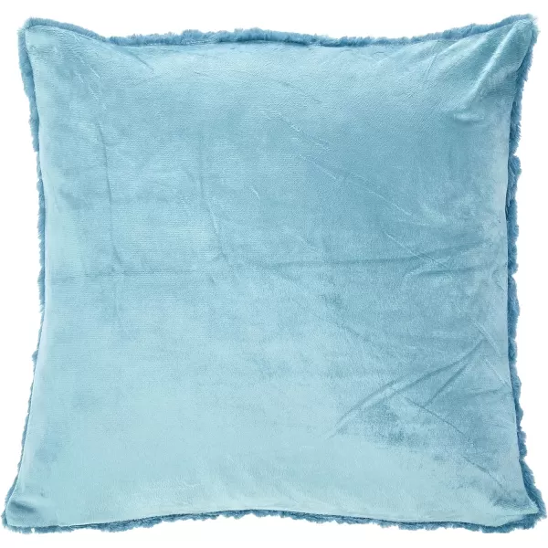 Comfort Spaces Luxurious ampamp Fuzzy Soft Ruched Faux Fur Plush Throw Blanket Set with 2 Matching Square Pillow Covers for SofaChair Couch Living Room Home Office Teal 50quotx 60quotTeal