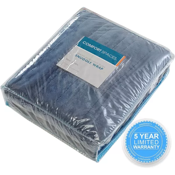 Comfort Spaces Luxury Microplush Electric Wrap Blanket Super Soft and Warm Reversible Heated Throw Poncho with Auto Shutoff 50quotx64quot GreyBlue
