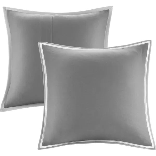 Comfort Spaces Malcom Cozy Comforter Set  Modern Trendy Design All Season Down Alternative Bedding Matching Shams Hotel Deluxe Gray QueenHotel Deluxe Gray
