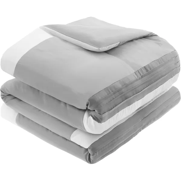 Comfort Spaces Malcom Cozy Comforter Set  Modern Trendy Design All Season Down Alternative Bedding Matching Shams Hotel Deluxe Gray QueenHotel Deluxe Gray