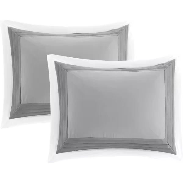 Comfort Spaces Malcom Cozy Comforter Set  Modern Trendy Design All Season Down Alternative Bedding Matching Shams Hotel Deluxe Gray QueenHotel Deluxe Gray