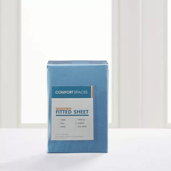 Comfort Spaces Microfiber Bed Sheets Set 14quot Deep Pocket Wrinkle Resistant All Around Elastic  YearRound Cozy Bedding Fitted Sheet ONLY Queen BlackTeal