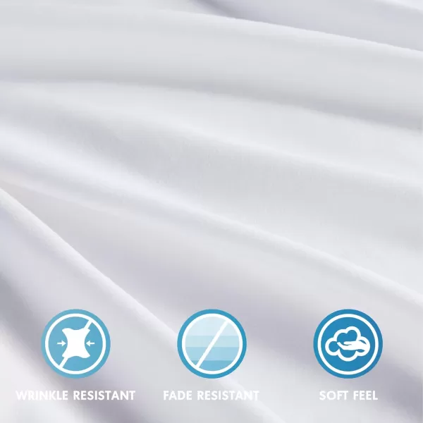 Comfort Spaces Microfiber Bed Sheets Set 14quot Deep Pocket Wrinkle Resistant All Around Elastic  YearRound Cozy Bedding Fitted Sheet ONLY Queen BlackWhite