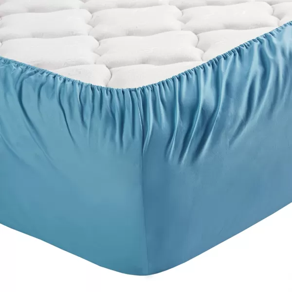 Comfort Spaces Microfiber Bed Sheets Set 14quot Deep Pocket Wrinkle Resistant All Around Elastic  YearRound Cozy Bedding Fitted Sheet ONLY Queen BlackTeal