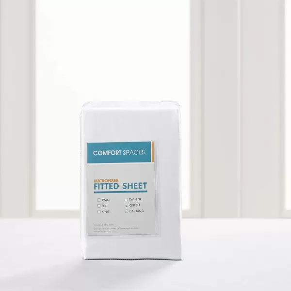 Comfort Spaces Microfiber Bed Sheets Set 14quot Deep Pocket Wrinkle Resistant All Around Elastic  YearRound Cozy Bedding Fitted Sheet ONLY Queen BlackWhite