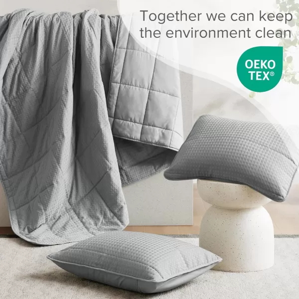 Comfort Spaces Neutral Queen Quilt Set  3 Pieces Breathable Waffle Weave Quilt Sets with Piping Border Modern Farmhouse Cottage Coverlet ampamp Sham All Season Microfiber Queen Bed Set FullQueenGray