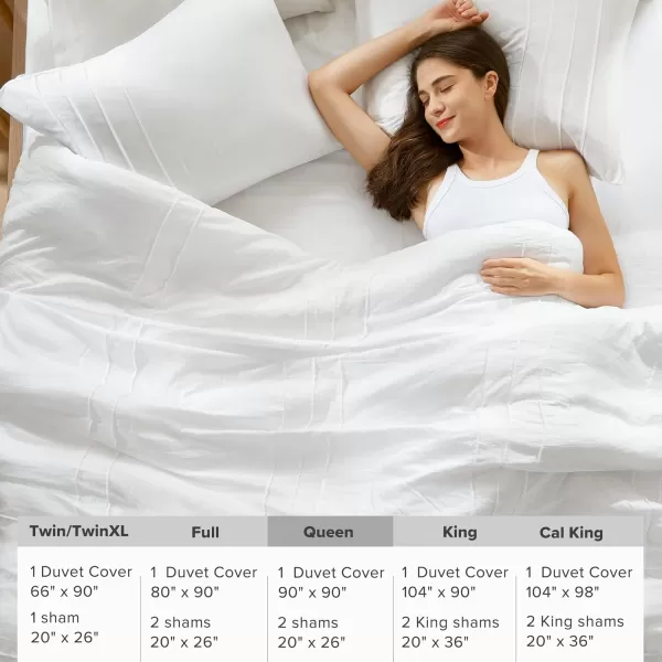 Comfort Spaces Olive Green Queen Size Duvet Cover Set  3pc Pintuck Pleated Duvet Cover Queen All Season Lightweight Extra Softness PreWashed Microfiber Queen Bed Cover Shams QueenWhite No Comforter