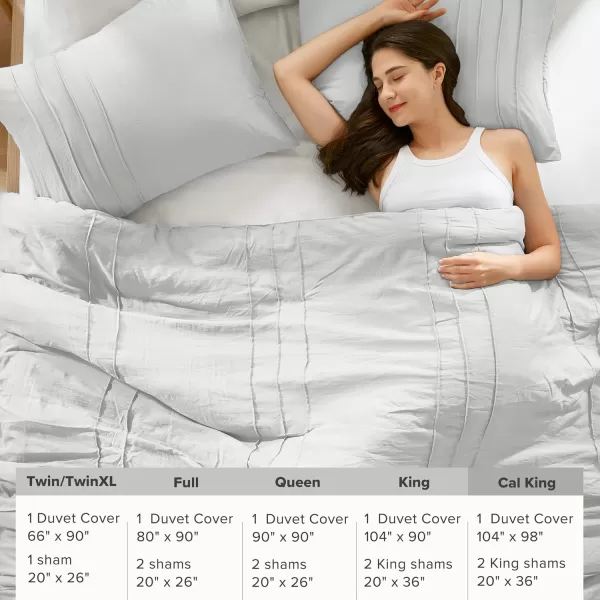 Comfort Spaces Olive Green Queen Size Duvet Cover Set  3pc Pintuck Pleated Duvet Cover Queen All Season Lightweight Extra Softness PreWashed Microfiber Queen Bed Cover Shams QueenSilver No Comforter