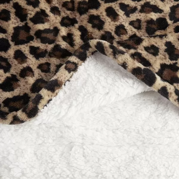 Comfort Spaces Plush to Sherpa Electric Blanket Shawl Shoulder Neck Wrap with Matching Sock Set Giftable Ultra Soft Warm Snuggle FleeceReversible Heated Poncho Throw 50quot W x 64quot L Ogee AquaAnimal Print