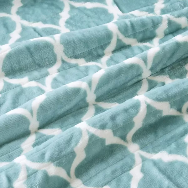Comfort Spaces Plush to Sherpa Electric Blanket Shawl Shoulder Neck Wrap with Matching Sock Set Giftable Ultra Soft Warm Snuggle FleeceReversible Heated Poncho Throw 50quot W x 64quot L Ogee AquaOgee Aqua