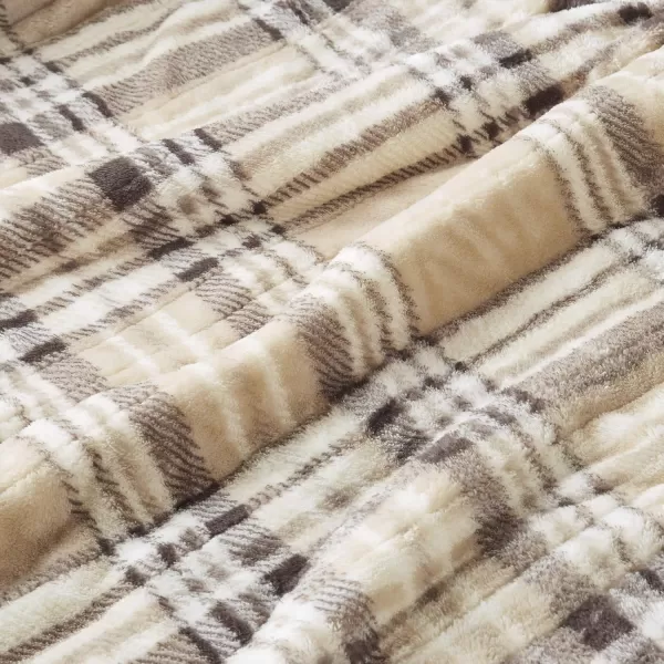 Comfort Spaces Plush to Sherpa Electric Blanket Shawl Shoulder Neck Wrap with Matching Sock Set Giftable Ultra Soft Warm Snuggle FleeceReversible Heated Poncho Throw 50quot W x 64quot L Ogee AquaTan Plaid