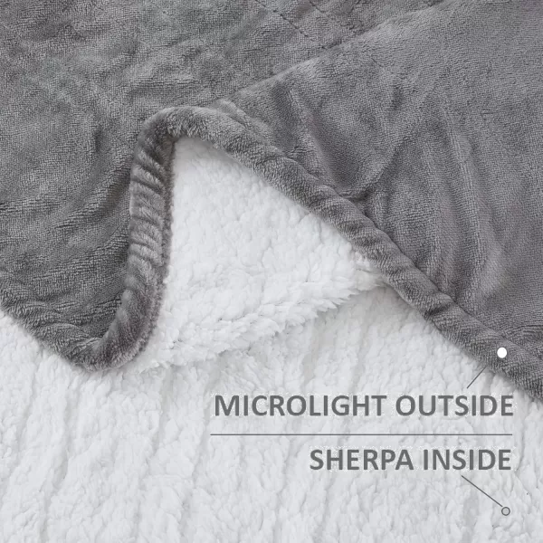 Comfort Spaces Plush to Sherpa Electric Blanket Shawl Shoulder Neck Wrap with Matching Sock Set Giftable Ultra Soft Warm Snuggle FleeceReversible Heated Poncho Throw 50quot W x 64quot L Ogee AquaGrey