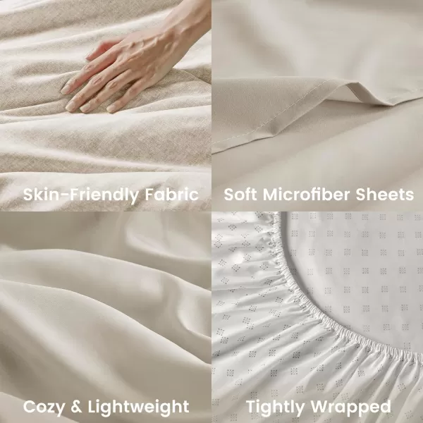 Comfort Spaces Queen 7 Pieces Comforter Set Boho Bed Sets for Queen Size Farmhouse Bedding Sets with Comforter Gift Bed in a Bag with Comforter Sheets Pillowcases and Shams Queen NavyTaupe