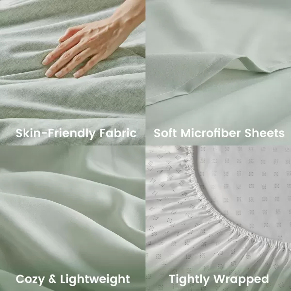 Comfort Spaces Queen 7 Pieces Comforter Set Boho Bed Sets for Queen Size Farmhouse Bedding Sets with Comforter Gift Bed in a Bag with Comforter Sheets Pillowcases and Shams Queen NavySage Green