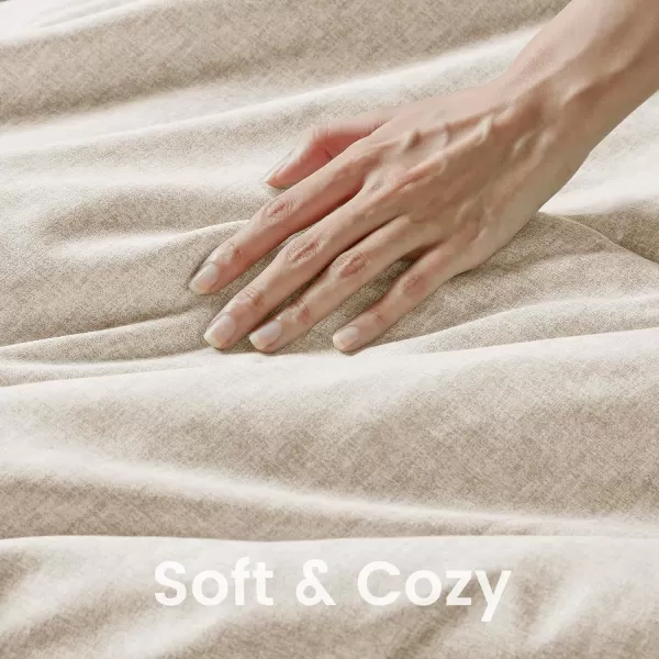 Comfort Spaces Queen Comforter Set  3pcs 1 Microfiber Comforter ampamp 2shams Farmhouse Bedding Comforter for All Seasons Boho Bedding Set Lightweight Solid Bed Comforter Sets FullQueen GreyTaupe