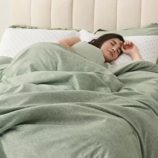 Comfort Spaces Queen Comforter Set  3pcs 1 Microfiber Comforter ampamp 2shams Farmhouse Bedding Comforter for All Seasons Boho Bedding Set Lightweight Solid Bed Comforter Sets FullQueen GreySage Green