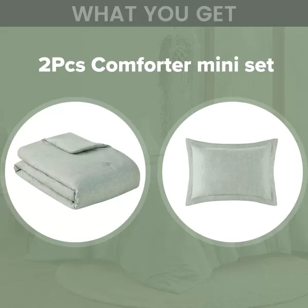 Comfort Spaces Queen Comforter Set  3pcs 1 Microfiber Comforter ampamp 2shams Farmhouse Bedding Comforter for All Seasons Boho Bedding Set Lightweight Solid Bed Comforter Sets FullQueen GreySage Green