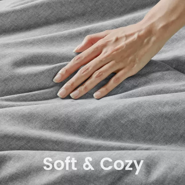 Comfort Spaces Queen Comforter Set  3pcs 1 Microfiber Comforter ampamp 2shams Farmhouse Bedding Comforter for All Seasons Boho Bedding Set Lightweight Solid Bed Comforter Sets FullQueen GreyGrey