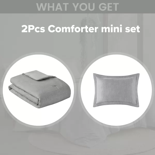 Comfort Spaces Queen Comforter Set  3pcs 1 Microfiber Comforter ampamp 2shams Farmhouse Bedding Comforter for All Seasons Boho Bedding Set Lightweight Solid Bed Comforter Sets FullQueen GreyGrey