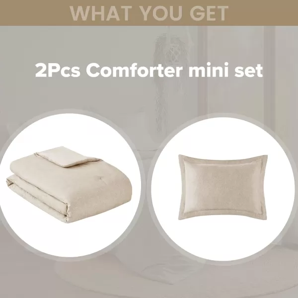 Comfort Spaces Queen Comforter Set  3pcs 1 Microfiber Comforter ampamp 2shams Farmhouse Bedding Comforter for All Seasons Boho Bedding Set Lightweight Solid Bed Comforter Sets FullQueen GreyTaupe