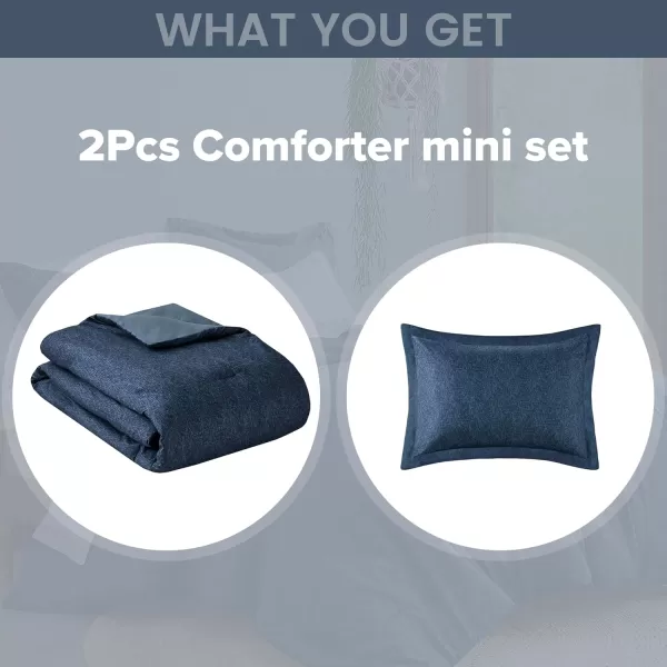 Comfort Spaces Queen Comforter Set  3pcs 1 Microfiber Comforter ampamp 2shams Farmhouse Bedding Comforter for All Seasons Boho Bedding Set Lightweight Solid Bed Comforter Sets FullQueen GreyNavy