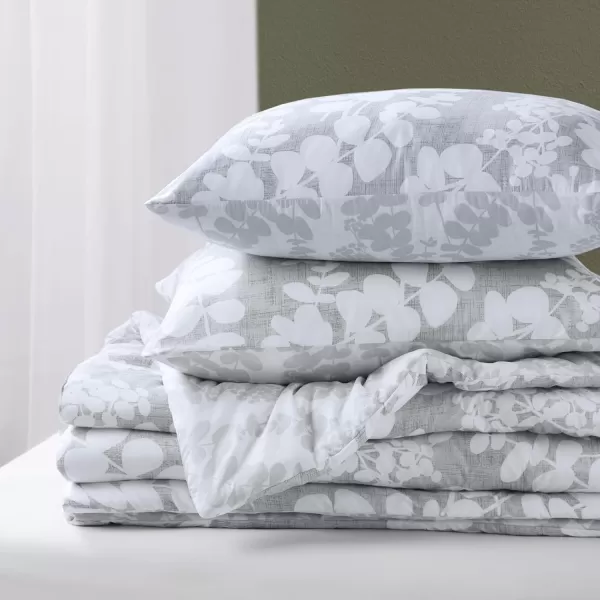 Comfort Spaces Queen Comforter Set Breathable Microfiber Comforter Sets Reversible Floral Comforters Lightweight All Season Farmhouse Bedding Matching Shams FullQueen Sage Green 3 PieceGrey