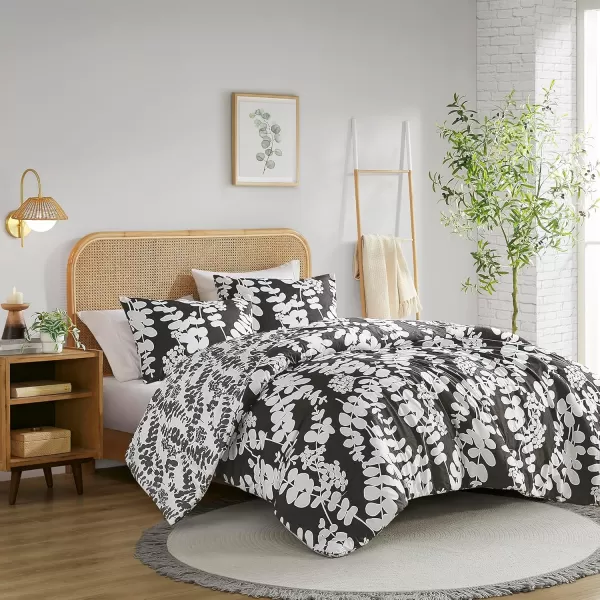 Comfort Spaces Queen Comforter Set Breathable Microfiber Comforter Sets Reversible Floral Comforters Lightweight All Season Farmhouse Bedding Matching Shams FullQueen Sage Green 3 PieceBlack