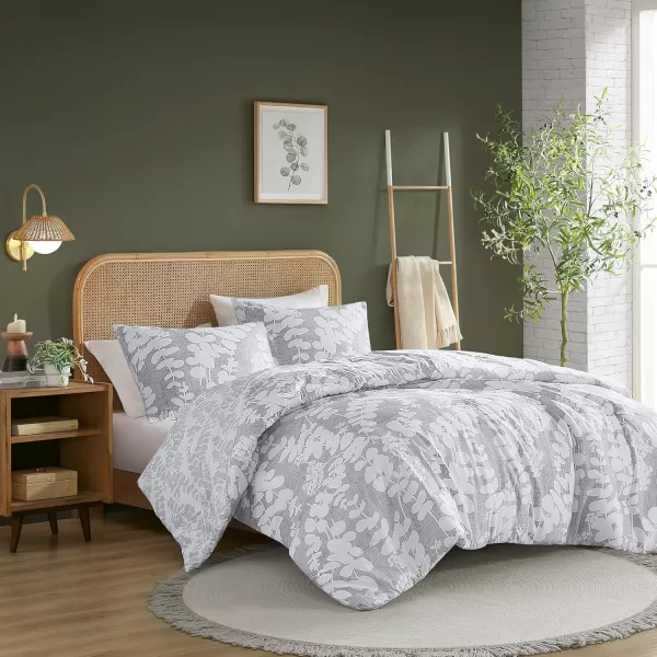 Comfort Spaces Queen Comforter Set Breathable Microfiber Comforter Sets Reversible Floral Comforters Lightweight All Season Farmhouse Bedding Matching Shams FullQueen Sage Green 3 PieceGrey