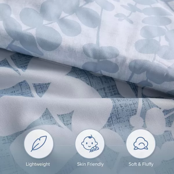 Comfort Spaces Queen Comforter Set Breathable Microfiber Comforter Sets Reversible Floral Comforters Lightweight All Season Farmhouse Bedding Matching Shams FullQueen Sage Green 3 PieceBlue