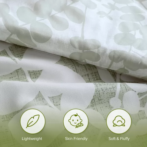Comfort Spaces Queen Comforter Set Breathable Microfiber Comforter Sets Reversible Floral Comforters Lightweight All Season Farmhouse Bedding Matching Shams FullQueen Sage Green 3 PieceSage Green