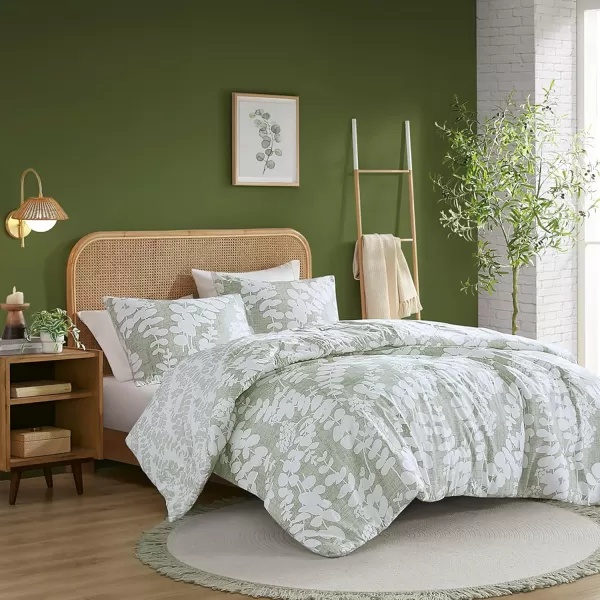 Comfort Spaces Queen Comforter Set Breathable Microfiber Comforter Sets Reversible Floral Comforters Lightweight All Season Farmhouse Bedding Matching Shams FullQueen Sage Green 3 PieceSage Green