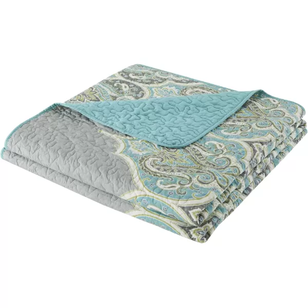Comfort Spaces Quilt SetTrendy Paisley Summer Cover Cozy Coverlet Lightweight All Season Bedding Layer for Winter Matching Shams FullQueen Mona Paisley TealMona Paisley Teal