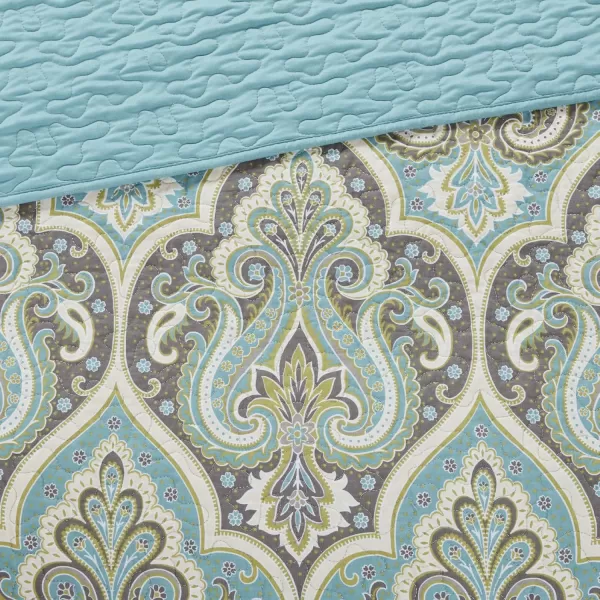 Comfort Spaces Quilt SetTrendy Paisley Summer Cover Cozy Coverlet Lightweight All Season Bedding Layer for Winter Matching Shams FullQueen Mona Paisley TealMona Paisley Teal