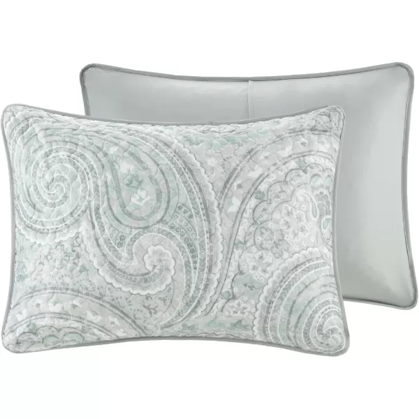 Comfort Spaces Quilt SetTrendy Paisley Summer Cover Cozy Coverlet Lightweight All Season Bedding Layer for Winter Matching Shams FullQueen Mona Paisley TealKashmir Paisley Blue