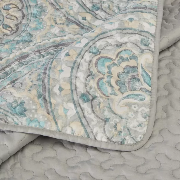 Comfort Spaces Quilt SetTrendy Paisley Summer Cover Cozy Coverlet Lightweight All Season Bedding Layer for Winter Matching Shams FullQueen Mona Paisley TealKashmir Paisley Blue