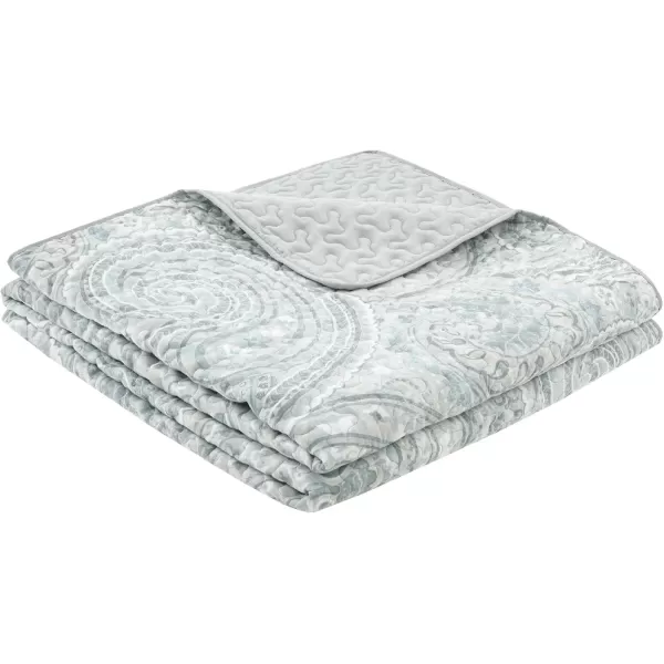 Comfort Spaces Quilt SetTrendy Paisley Summer Cover Cozy Coverlet Lightweight All Season Bedding Layer for Winter Matching Shams FullQueen Mona Paisley TealKashmir Paisley Blue