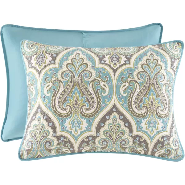 Comfort Spaces Quilt SetTrendy Paisley Summer Cover Cozy Coverlet Lightweight All Season Bedding Layer for Winter Matching Shams FullQueen Mona Paisley TealMona Paisley Teal