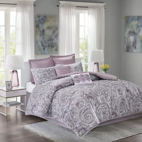 Comfort Spaces Quilt SetTrendy Paisley Summer Cover Cozy Coverlet Lightweight All Season Bedding Layer for Winter Matching Shams FullQueen Mona Paisley TealKashmir Paisley Purple