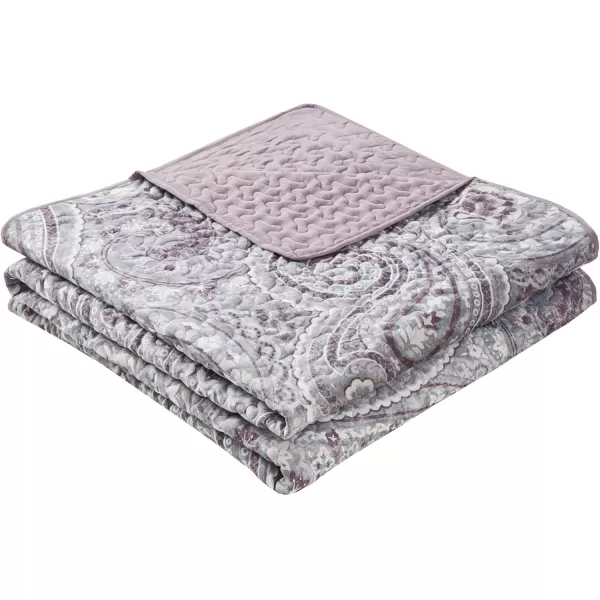 Comfort Spaces Quilt SetTrendy Paisley Summer Cover Cozy Coverlet Lightweight All Season Bedding Layer for Winter Matching Shams FullQueen Mona Paisley TealKashmir Paisley Purple