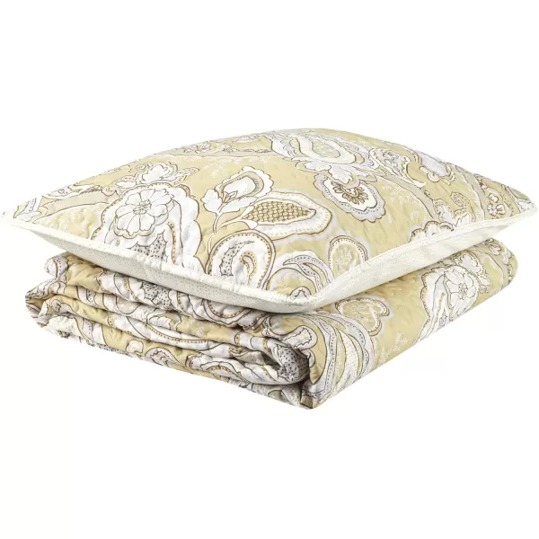 Comfort Spaces Quilt SetTrendy Paisley Summer Cover Cozy Coverlet Lightweight All Season Bedding Layer for Winter Matching Shams FullQueen Sienna Paisley WheatSienna Paisley Wheat