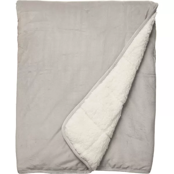 Comfort Spaces Reversible Weighted Blanket AdultGlass Beads Filling All Season Soft Heavy WrapsBox Quilted Cozy Warm Bed Cover 48quotx72quot  15lbs Mink to Microfiber GreyVelvet to Sherpa Gray