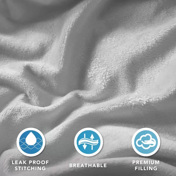 Comfort Spaces Reversible Weighted Blanket AdultGlass Beads Filling All Season Soft Heavy WrapsBox Quilted Cozy Warm Bed Cover 48quotx72quot  15lbs Mink to Microfiber GreyVelvet to Sherpa Gray