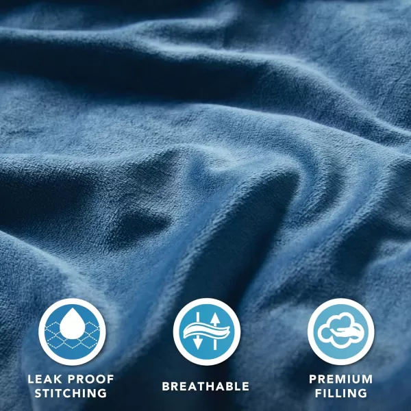 Comfort Spaces Reversible Weighted Blanket AdultGlass Beads Filling All Season Soft Heavy WrapsBox Quilted Cozy Warm Bed Cover 48quotx72quot  15lbs Mink to Microfiber GreyVelvet to Sherpa Navy