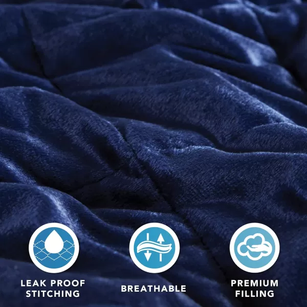 Comfort Spaces Reversible Weighted Blanket AdultGlass Beads Filling All Season Soft Heavy WrapsBox Quilted Cozy Warm Bed Cover 48quotx72quot  15lbs Mink to Microfiber GreyNavy