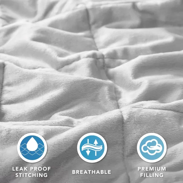 Comfort Spaces Reversible Weighted Blanket AdultGlass Beads Filling All Season Soft Heavy WrapsBox Quilted Cozy Warm Bed Cover 48quotx72quot  15lbs Mink to Microfiber GreyMink to Microfiber Grey